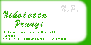 nikoletta prunyi business card